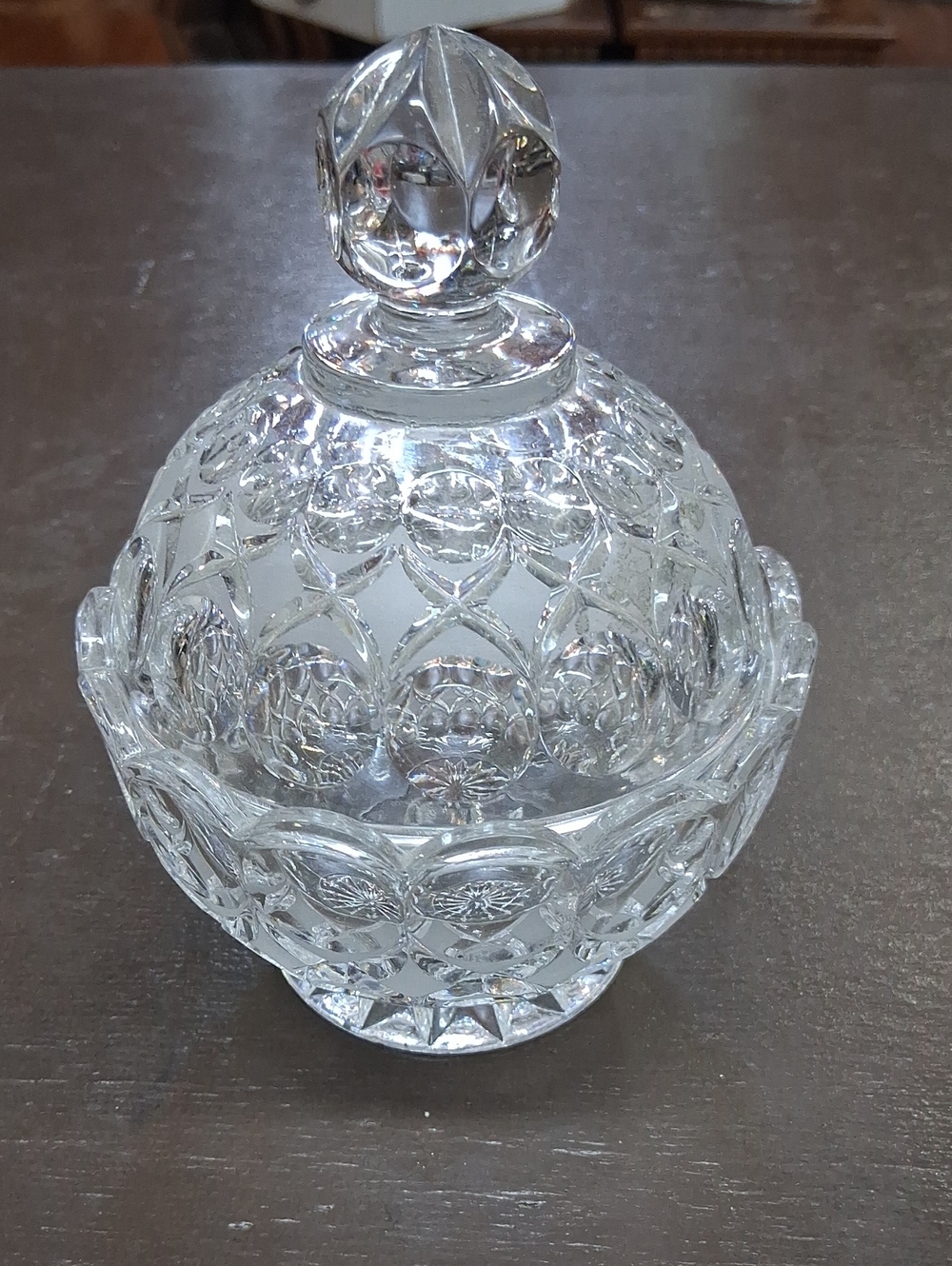 Vintage‎ Nachtmann, faceted crystal Anglia pattern by Bleikristall lidded dish